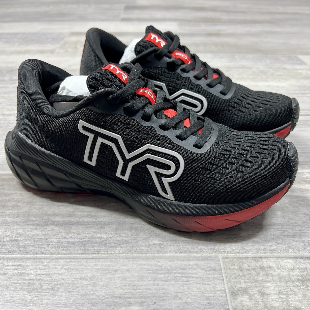TYR RD-1X Women' Runner Shoes Size 6.5 Black Lace-Up Round Toe Low‎ Top Sneakers